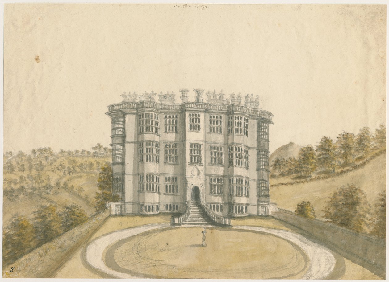 Wootton Lodge: pintura em aquarela, nd [1794] de Stebbing Shaw