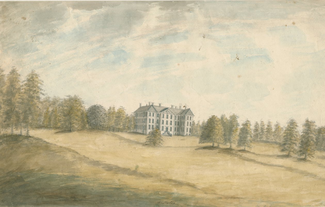 Wrottesley Hall: pintura em aquarela, nd [1762-1802] de Stebbing Shaw