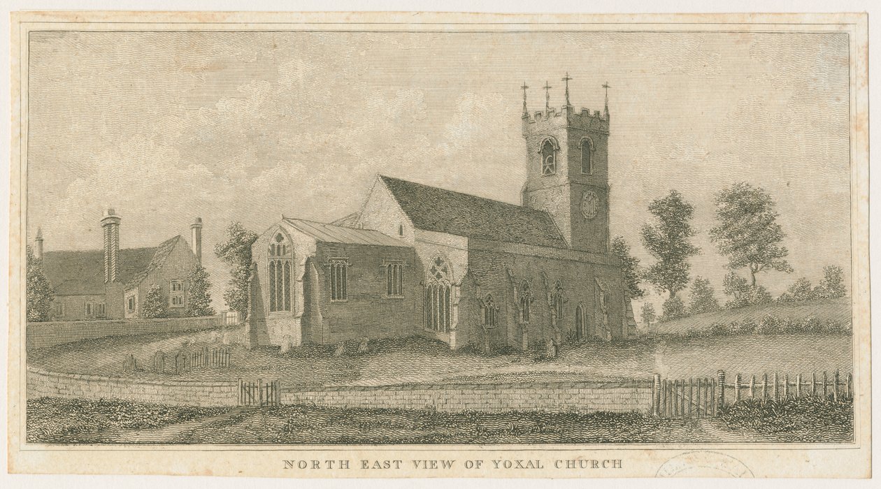 Igreja Yoxall: gravura, nd [c 1798] (impressão) de Stebbing Shaw