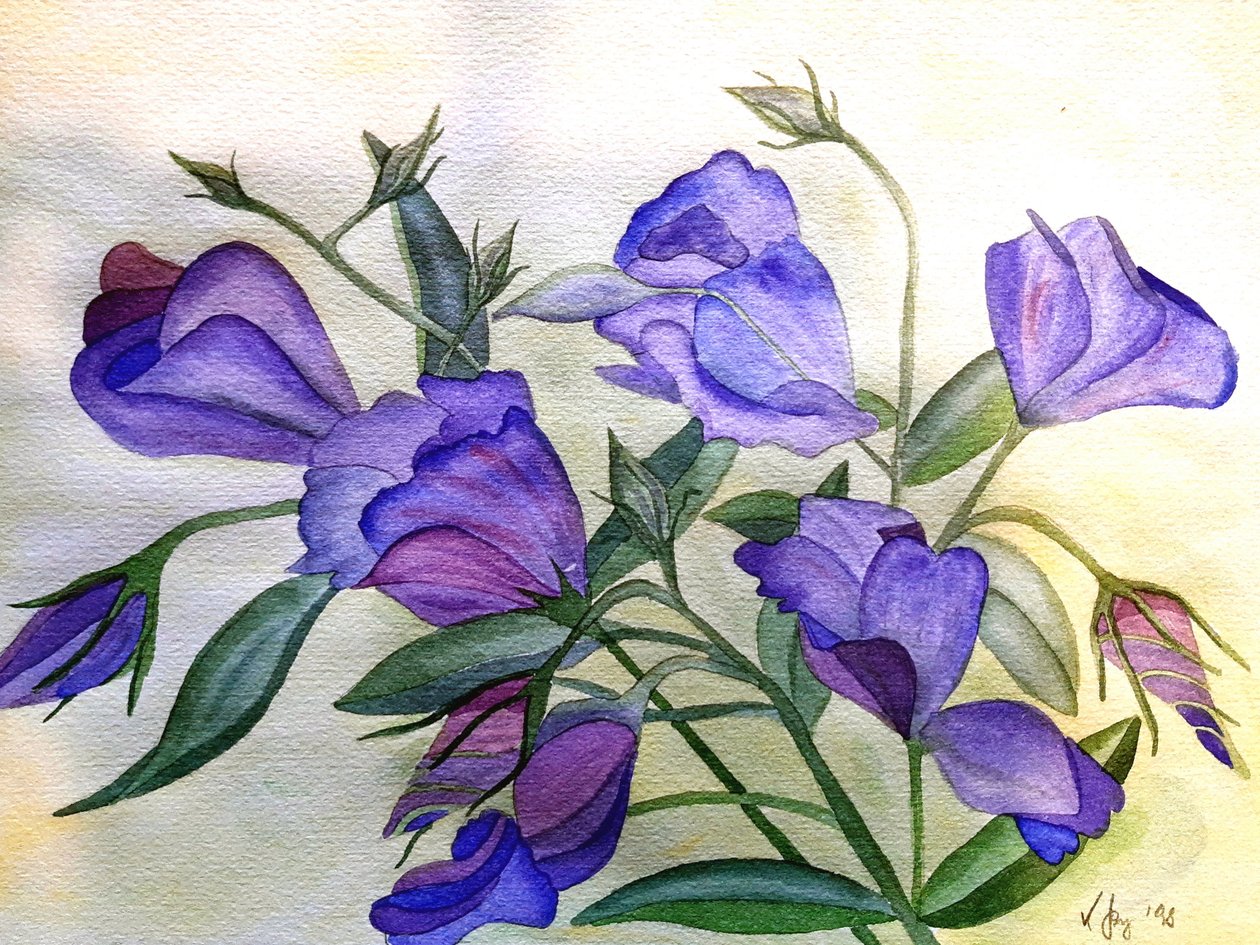 Lila Blumen de Steegs Art Karin