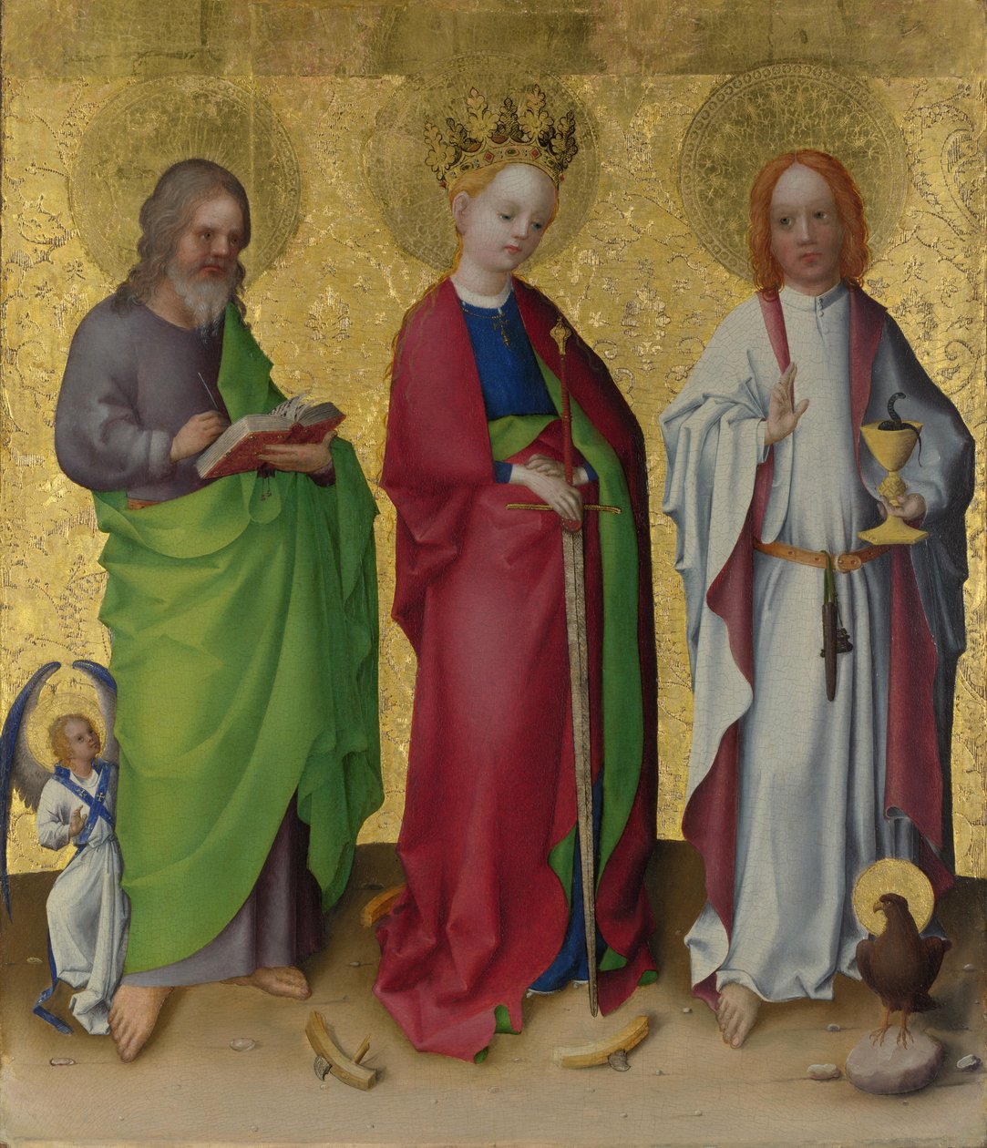 São Mateus, Catarina de Alexandria e João Evangelista de Stefan Lochner
