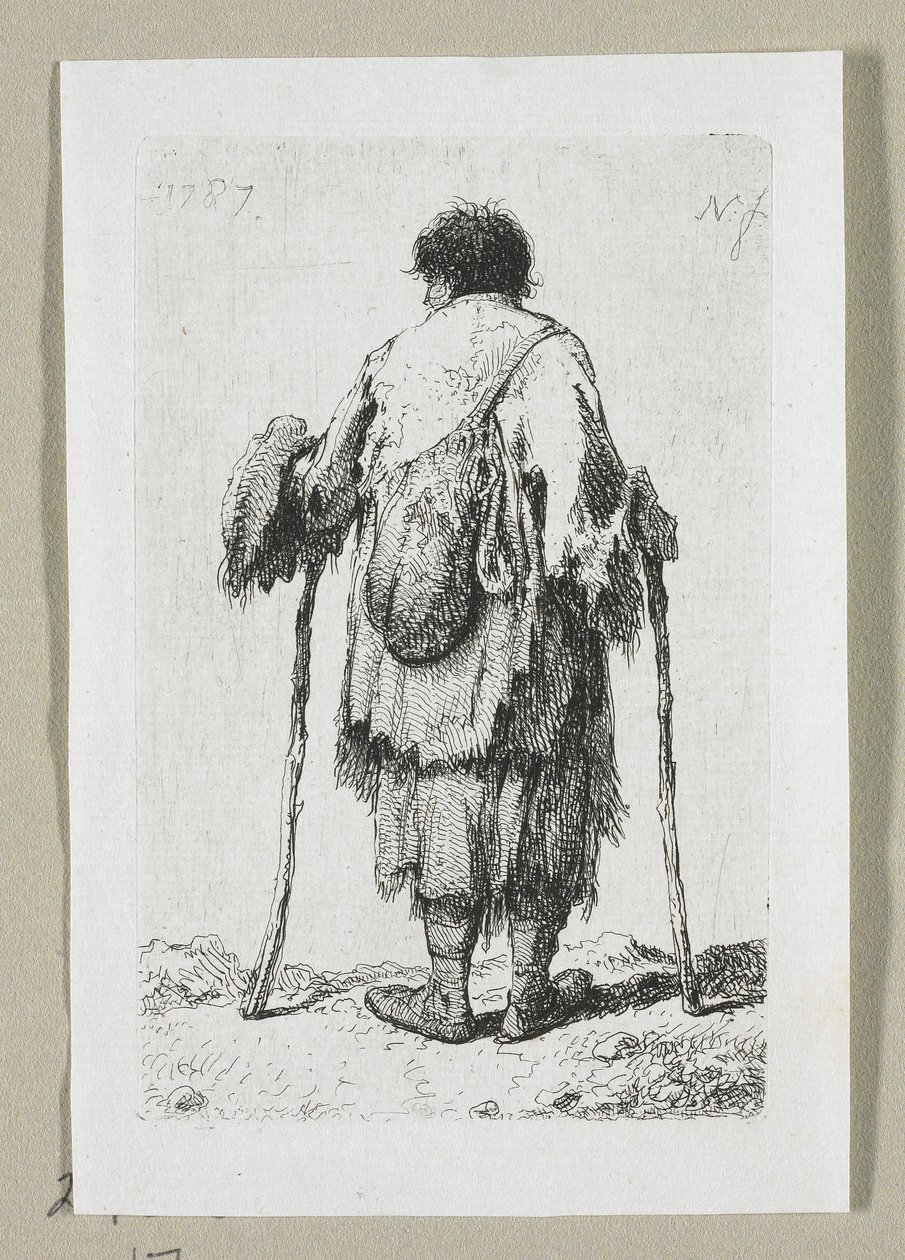 O mendigo visto de trás de Stefan Juliusz Norblin de la Gourdaine