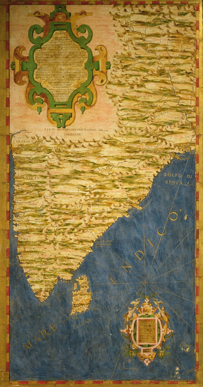 Mapa da península indiana de Stefano Bonsignori