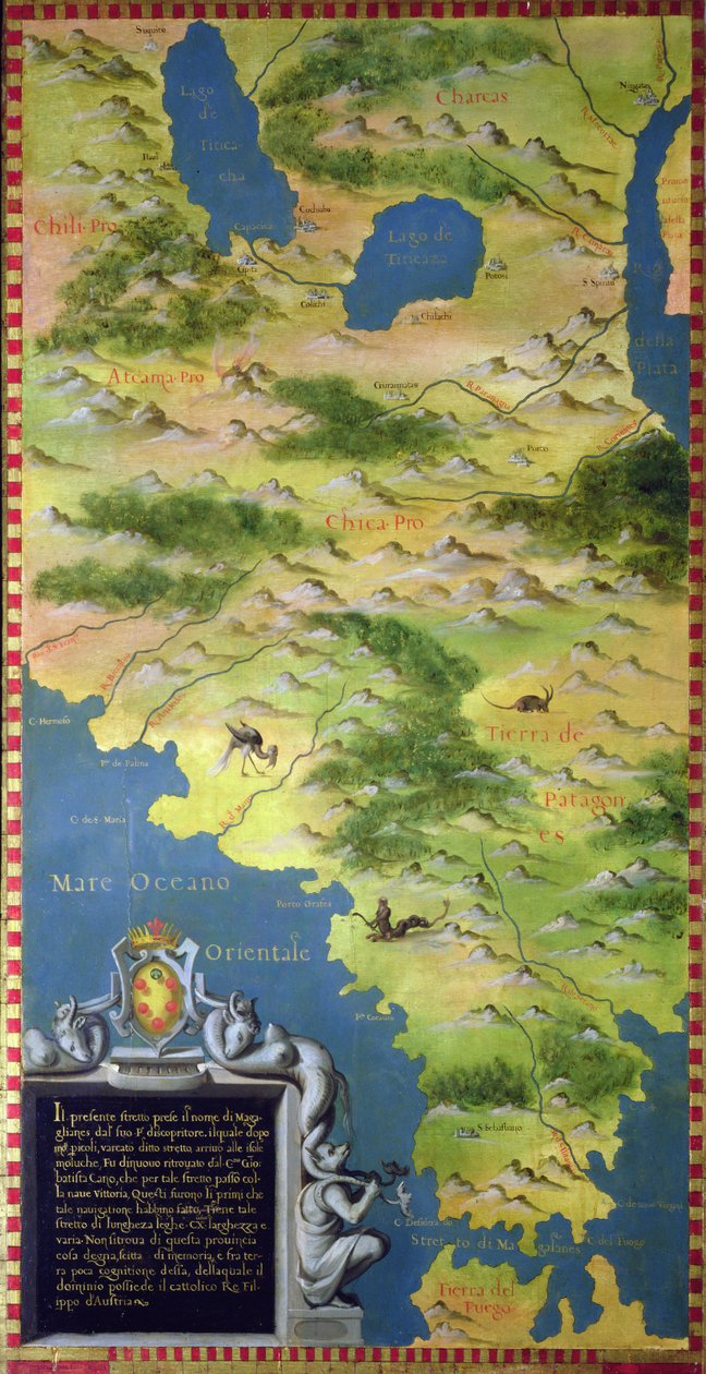 Mapa do Estreito de Magalhães de Stefano Bonsignori