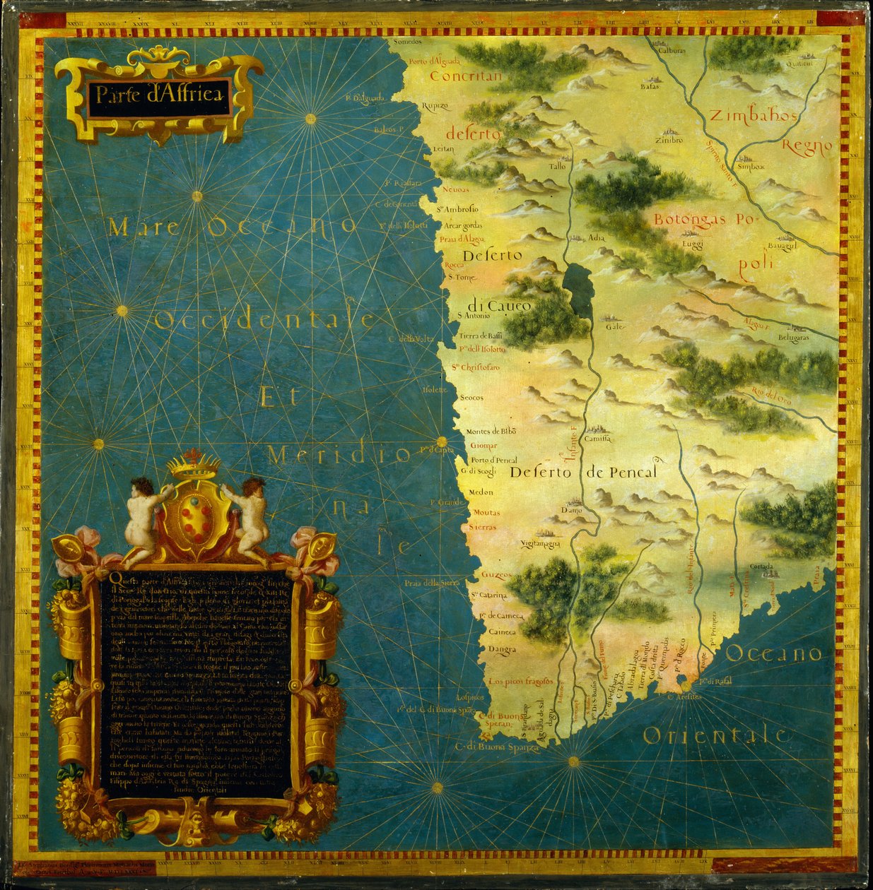 Namíbia, Botswana e África do Sul de Stefano Bonsignori 1589