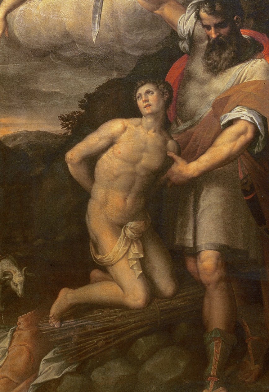 O sacrifício de Isaac óleo sobre tela detalhe de 80388 de Stefano Pieri