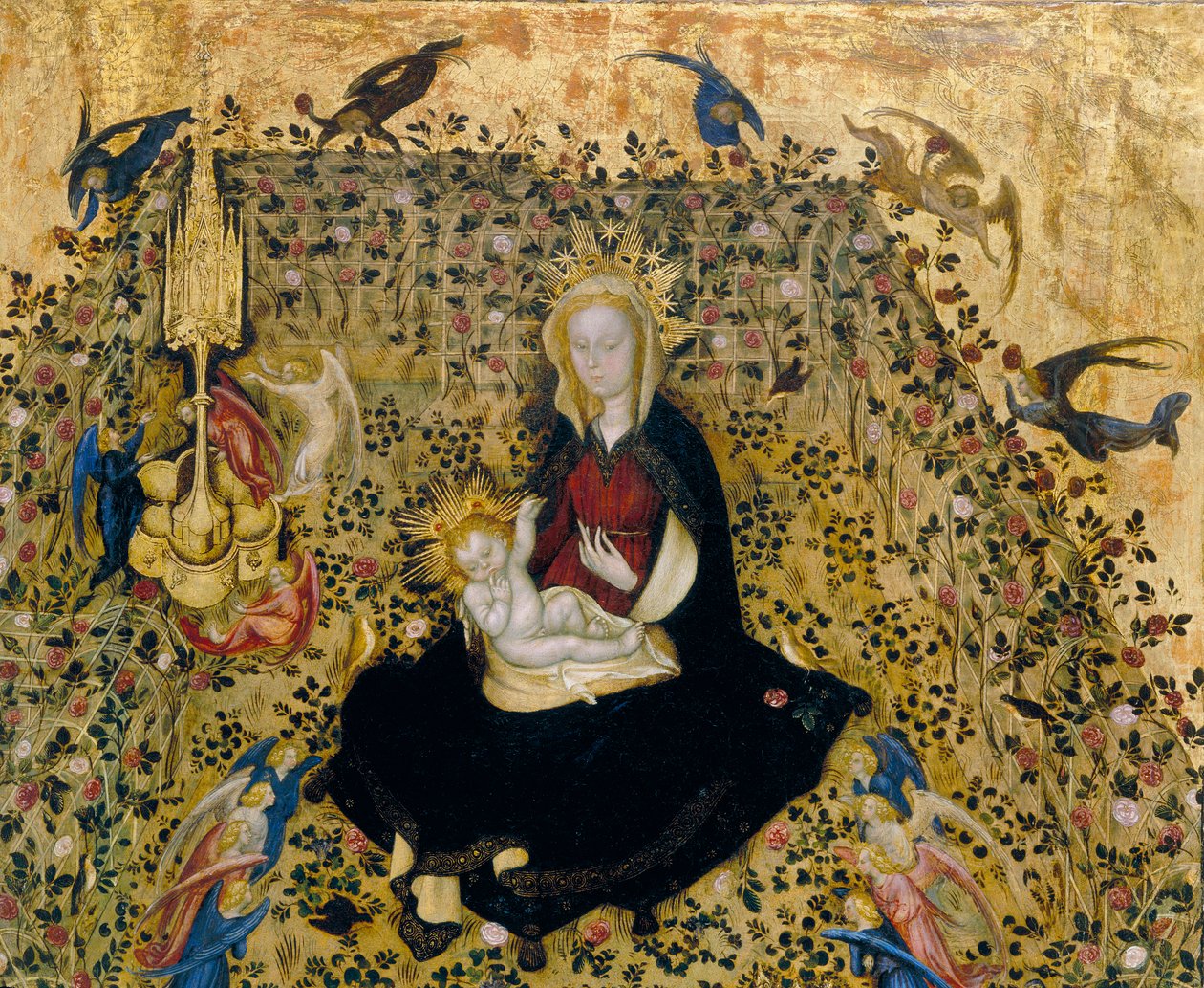 A Madonna del Roseto, detalhe, c.1394-1438 de Stefano di Giovanni da Verona