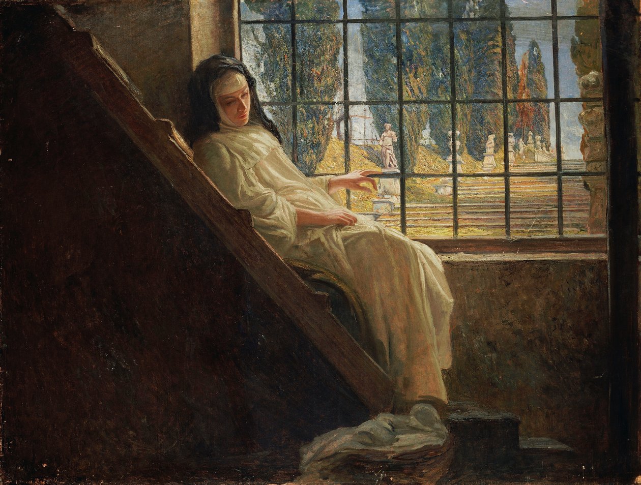 O silêncio, por Stefano Bersani (1872-1914), óleo sobre tela de Stefano Bersani