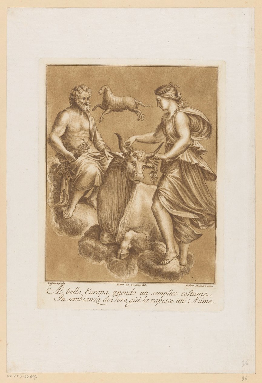 Júpiter e Europa Pinturas de teto da Loggia di Galatea na Villa Farnesina em Roma (título da série) de Stefano Mulinari