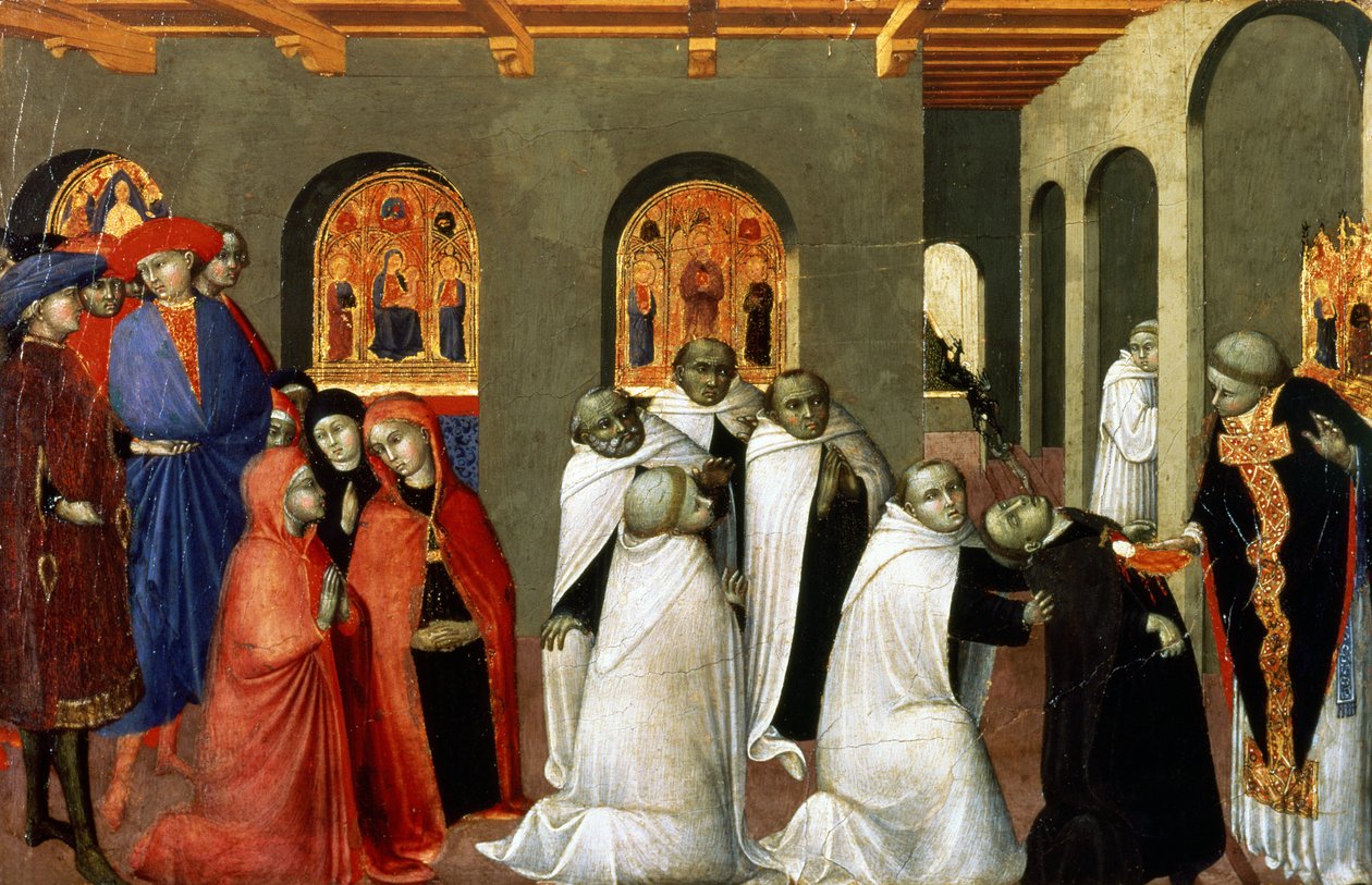 O Milagre do Santíssimo Sacramento, da predella do Altar da Sagrada Eucaristia, 1423 (têmpera no painel) de Stefano Sassetta