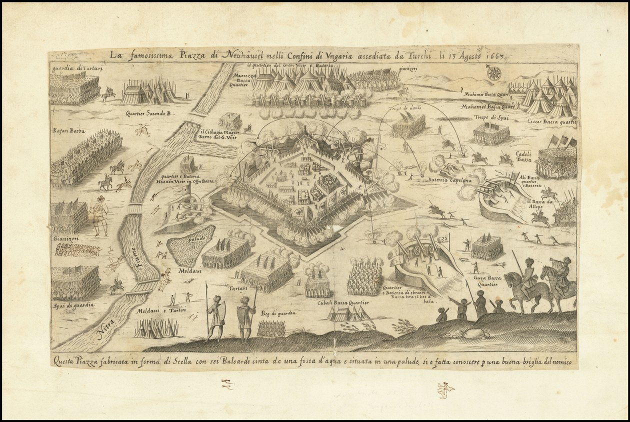 A famosa praça de Neuhausel, nas fronteiras da Hungria, sitiada pelos turcos em 13 de agosto de 1663 de Stefano Scolari