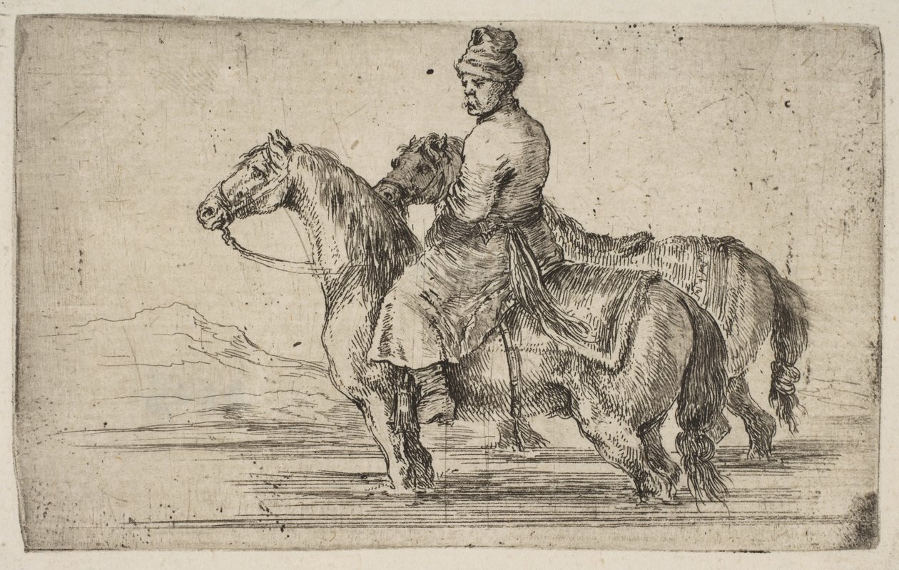 Um noivo polonês Bathing Horses, ca. 1662 de Stefano della Bella