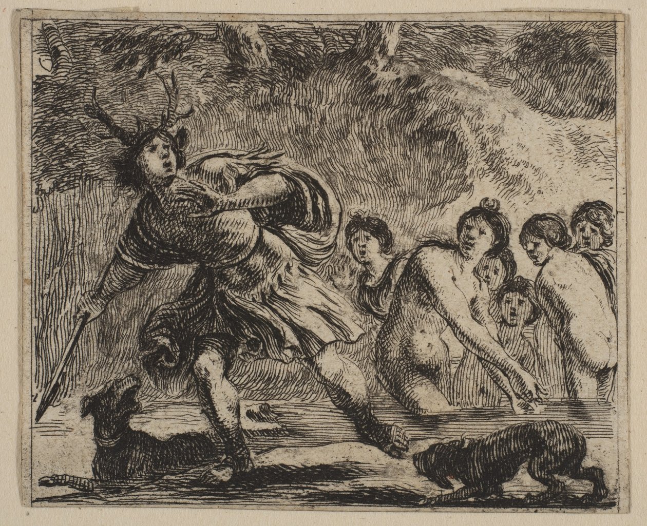 Acteon, de Game of Mythology Jeu de la Mythologie, 1644. de Stefano della Bella
