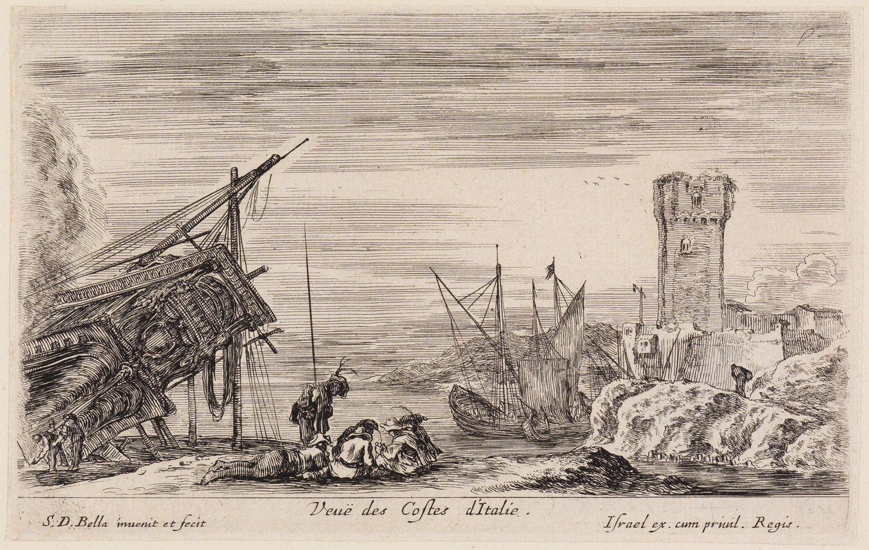 Vistas de portos marítimos (Vues de ports de mer): Vista das costas italianas de Stefano della Bella