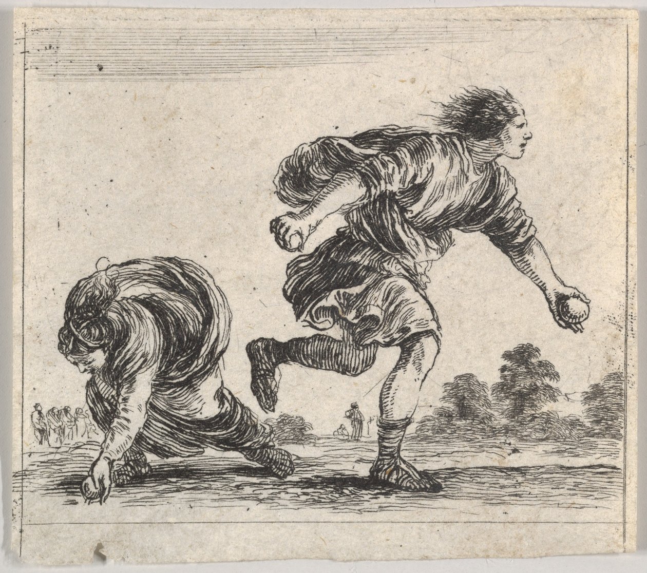 Atalanta e Hipomenes, de Game of Mythology Jeu de la Mythologie, 1644. de Stefano della Bella