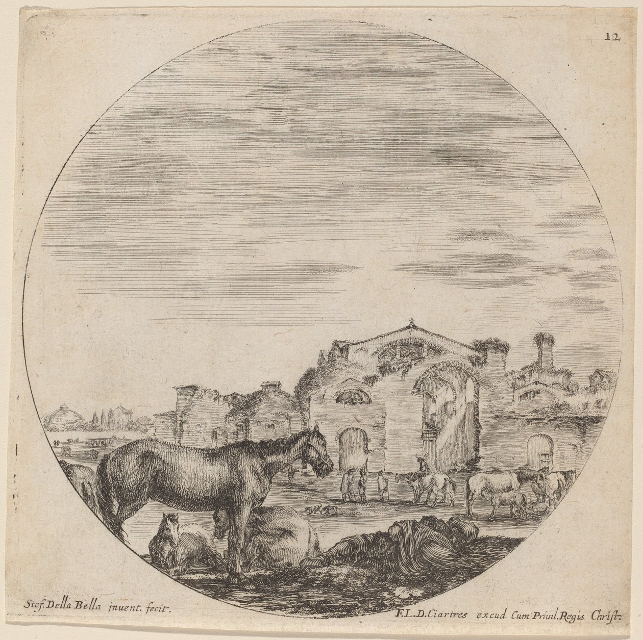 Banhos de Diocleciano e Pastor dormindo de Stefano della Bella