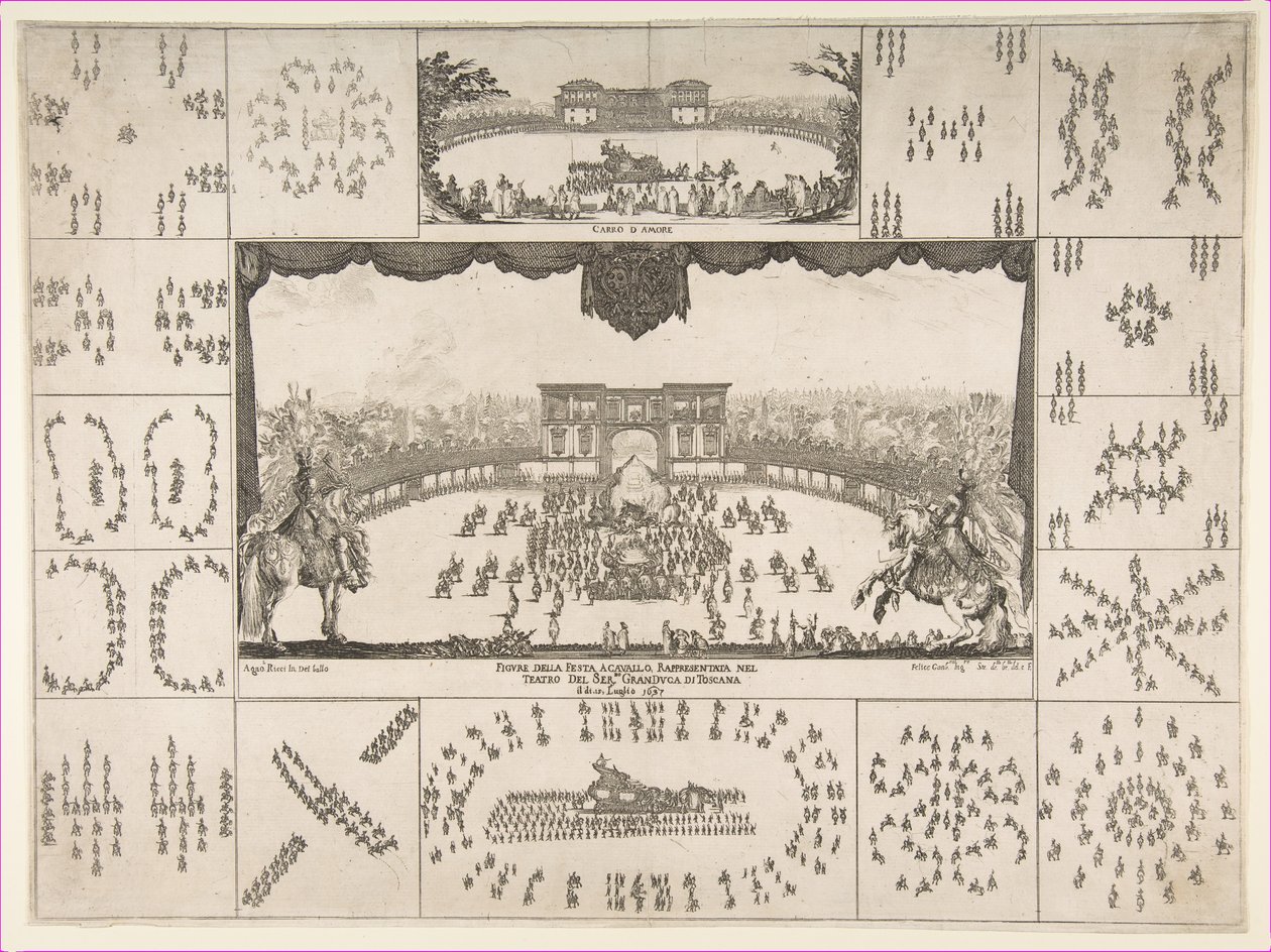 Carrossel em Florença para o casamento do grão-duque Ferdinand II, 1637. de Stefano della Bella