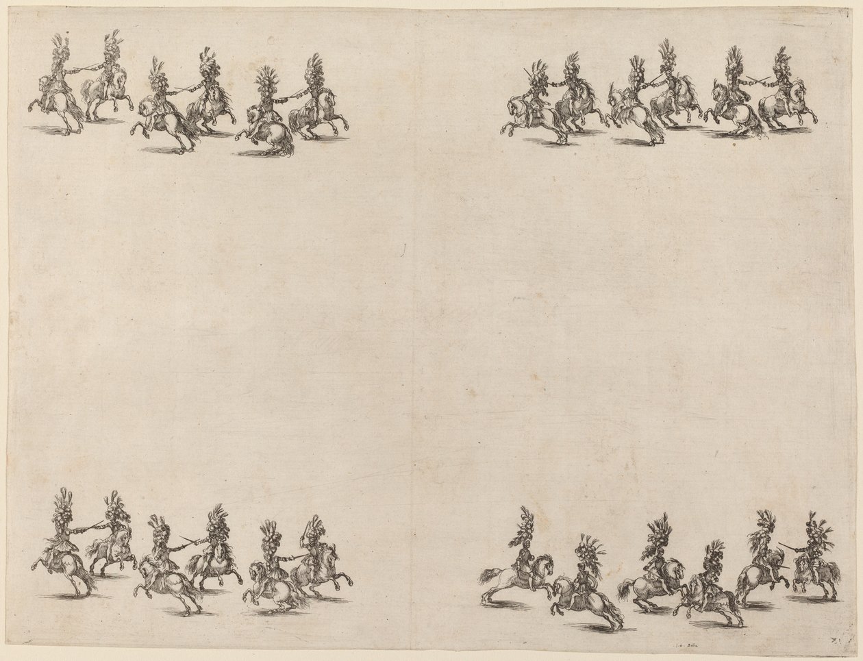 Cavaliers lutando com espadas, 1652. de Stefano della Bella
