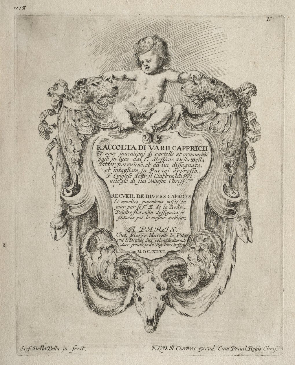 Coleção de Vários Caprichos e Novos Desenhos de Cartuchos e Ornamentos de Stefano della Bella