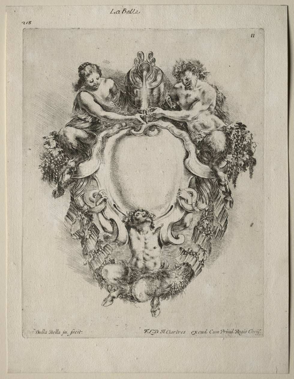 Coleção de vários caprichos e novos desenhos de cartelas e ornamentos: no 11. de Stefano della Bella