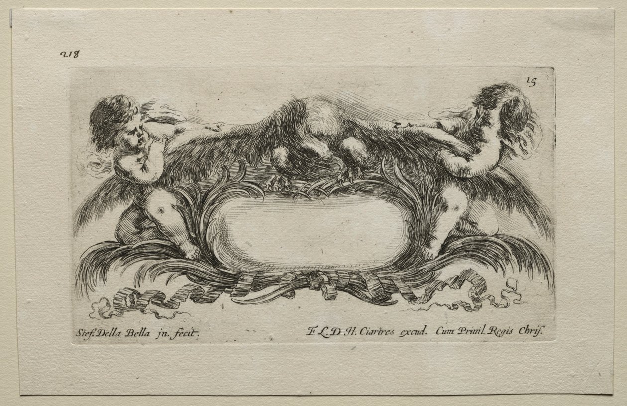Coleção de vários caprichos e novos desenhos de cartelas e ornamentos: no 15. de Stefano della Bella