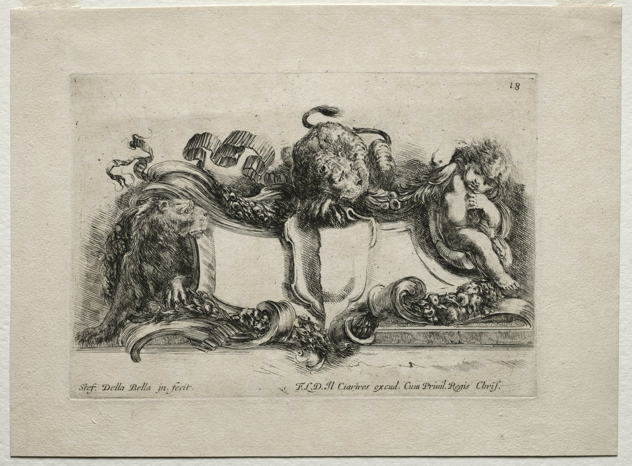 Coleção de Vários Caprichos e Novos Desenhos de Cartuchos e Ornamentos: Nº 18 de Stefano della Bella