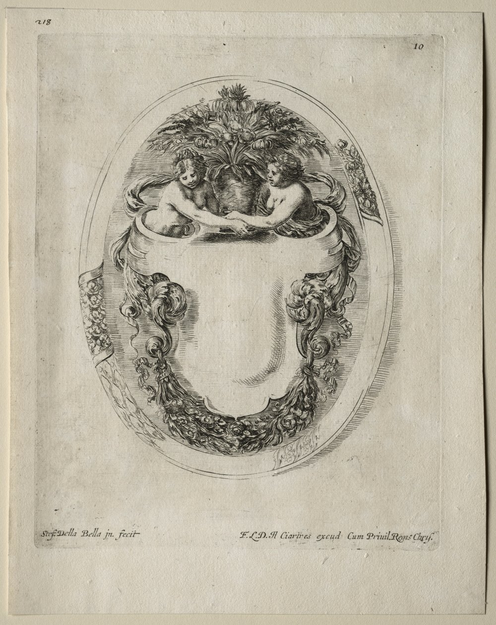 Coleção de Vários Caprichos e Novos Desenhos de Cartuchos e Ornamentos: Nº 10 de Stefano della Bella