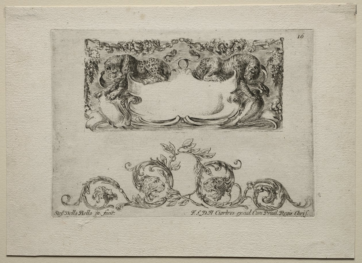 Coleção de Vários Caprichos e Novos Desenhos de Cartuchos e Ornamentos: Nº 16 de Stefano della Bella