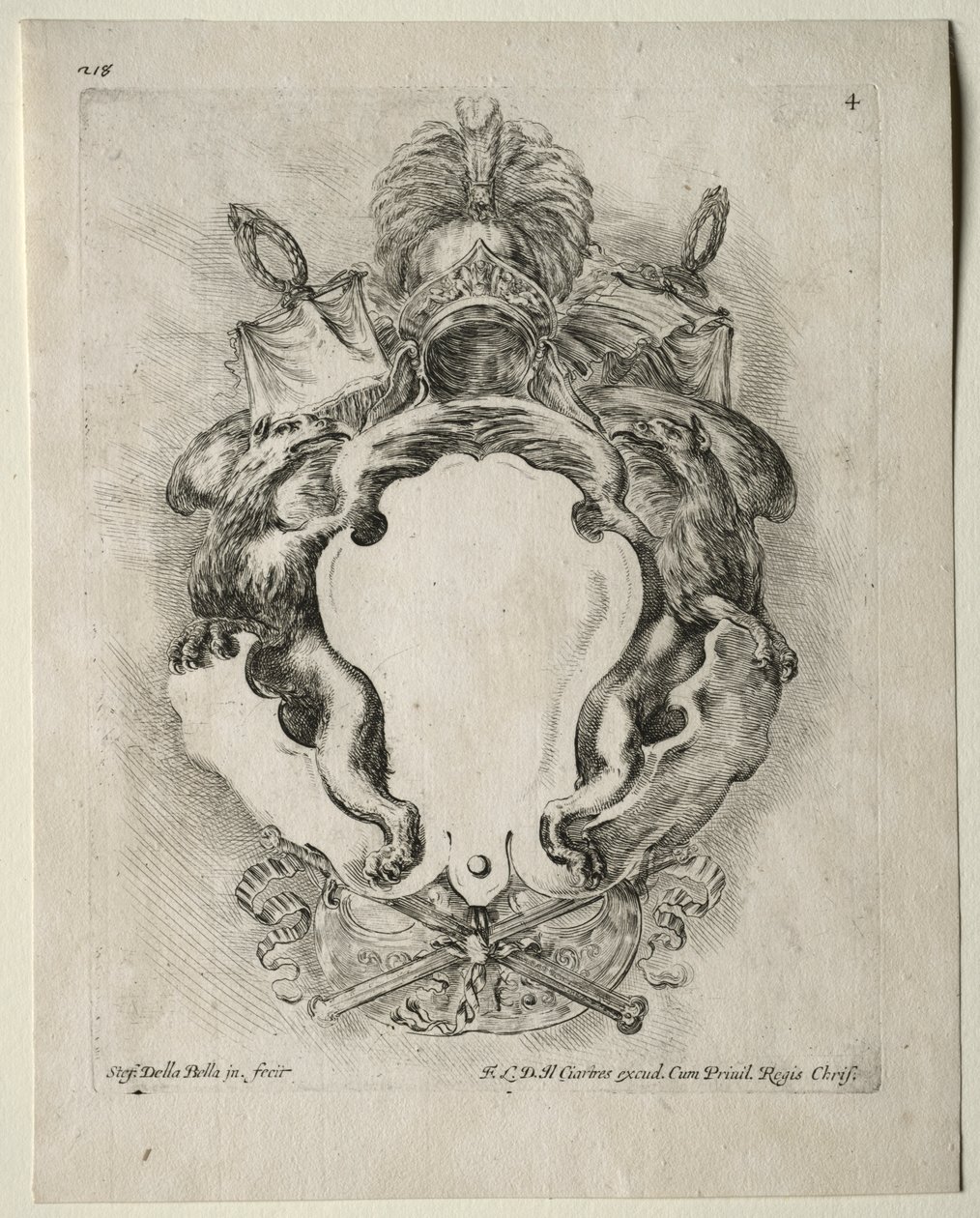 Coleção de Vários Caprichos e Novos Desenhos de Cartuchos e Ornamentos: No. 4 de Stefano della Bella