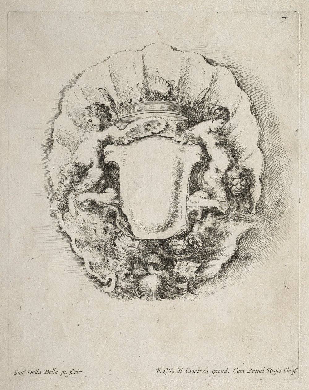 Coleção de Vários Caprichos e Novos Desenhos de Cartuchos e Ornamentos: Nº 7 de Stefano della Bella