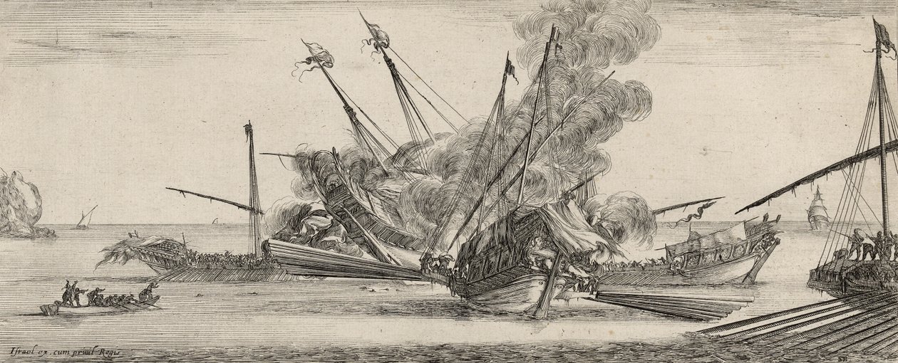 Combate Naval (ataque ao papel) de Stefano della Bella