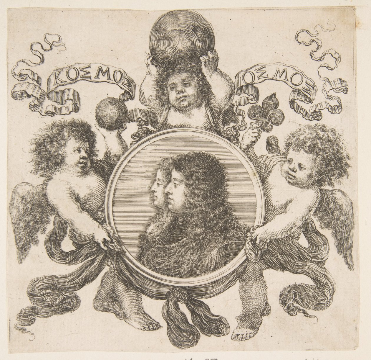 Cosimo de Médici, príncipe da Toscana, e sua esposa, Marguerite Louise d&39;Orleans, 1661. de Stefano della Bella