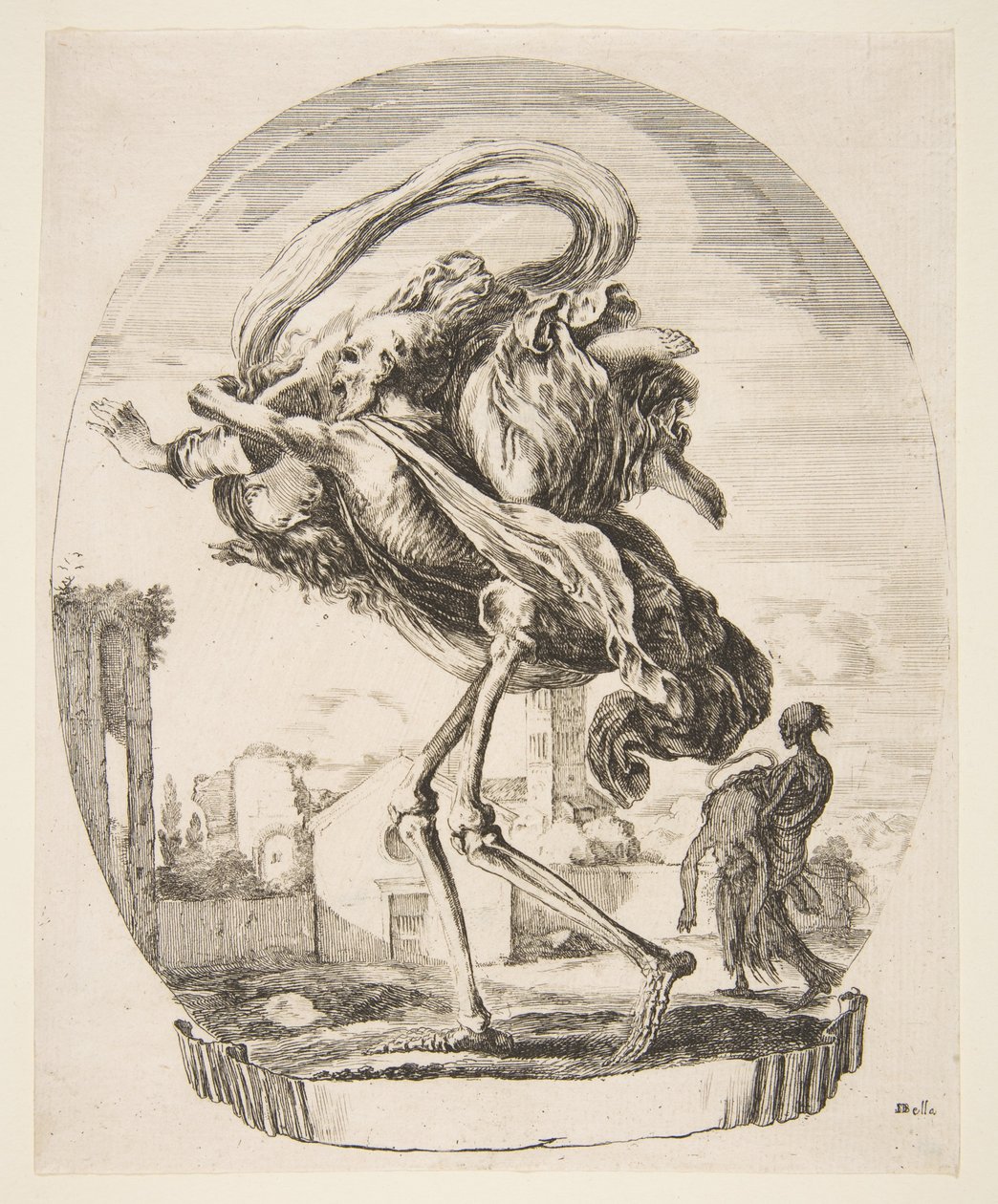 Morte levando uma mulher, das cinco mortes Les cinq Morts, ca. 1648 de Stefano della Bella