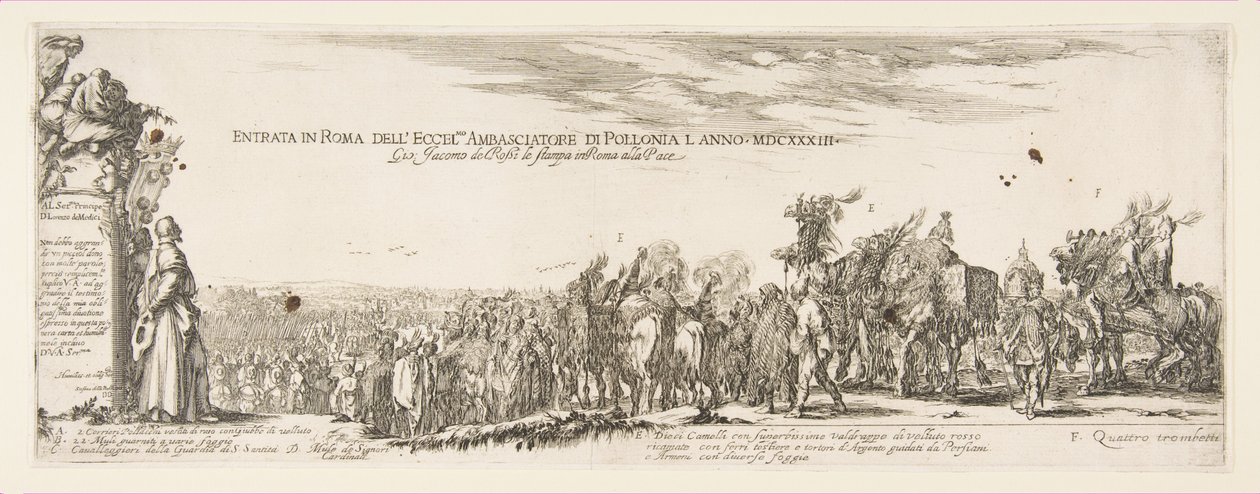 Entrada da Legação Polonesa em Roma, 1633. de Stefano della Bella