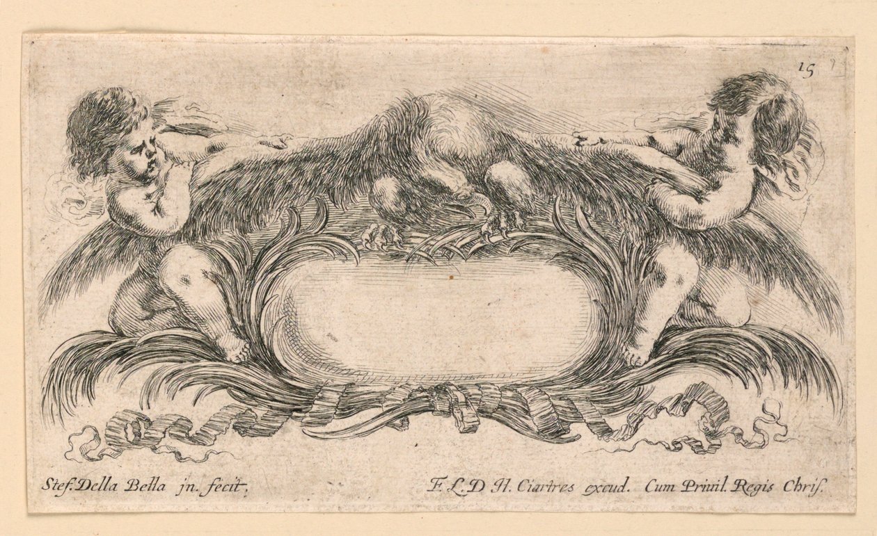 Escudo, nº. 15 de "Coleção de vários caprichos e nove invenções de pastas e enfeites" de Stefano della Bella