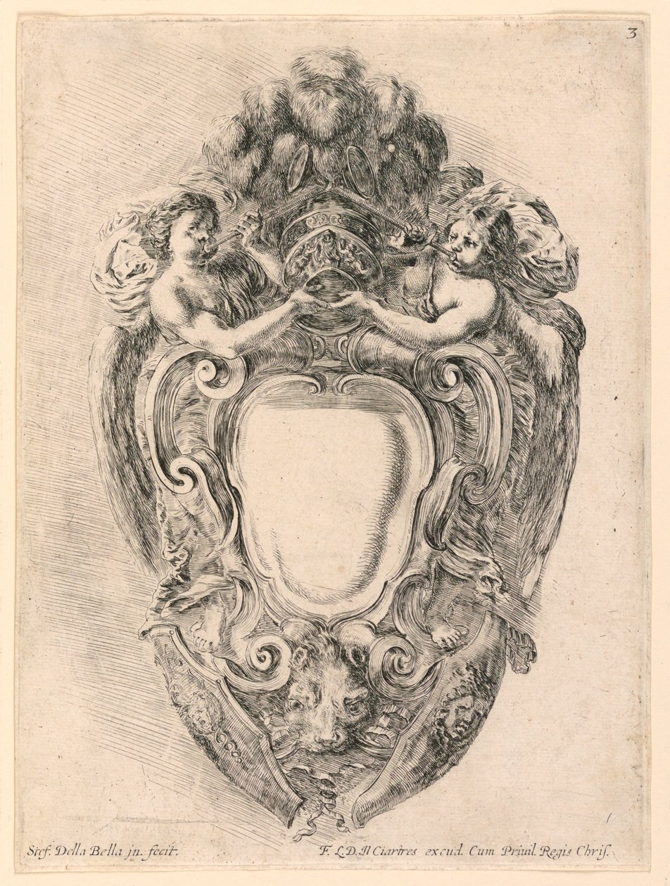 Escudo, nº. 3 de "Coleção de vários caprichos e nove invenções de pastas e enfeites" de Stefano della Bella