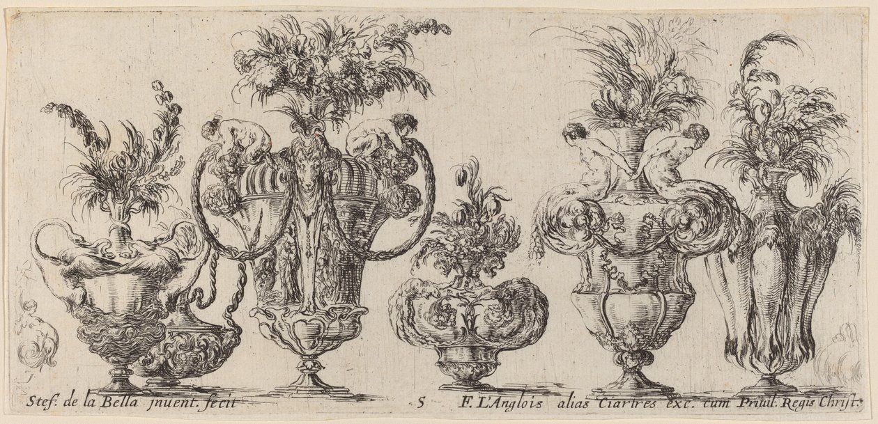 Vasos Fantásticos, provavelmente 1646. de Stefano della Bella