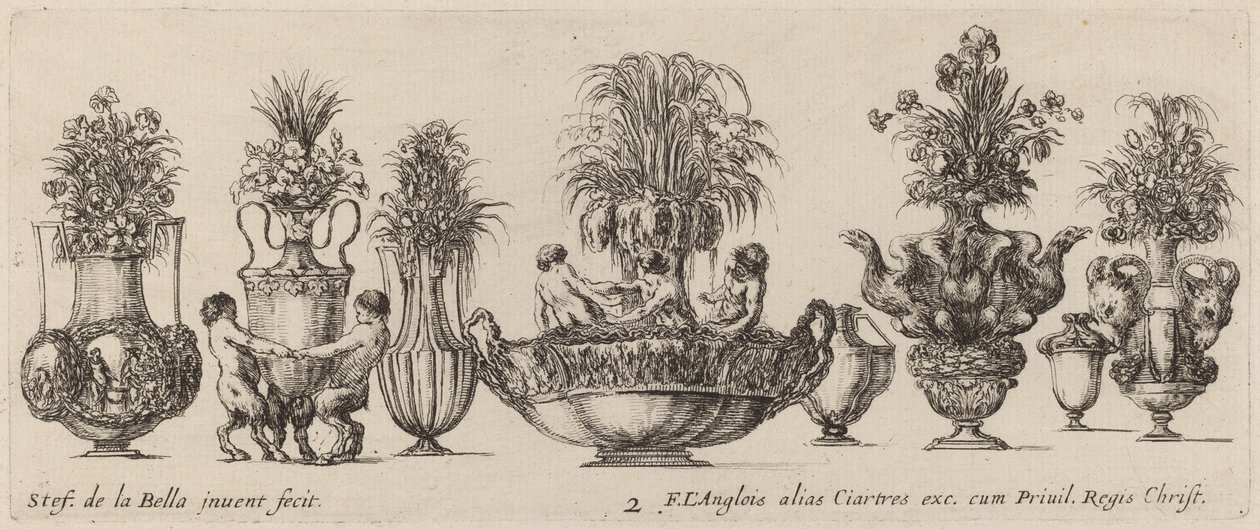Vasos Fantásticos, provavelmente 1646. de Stefano della Bella