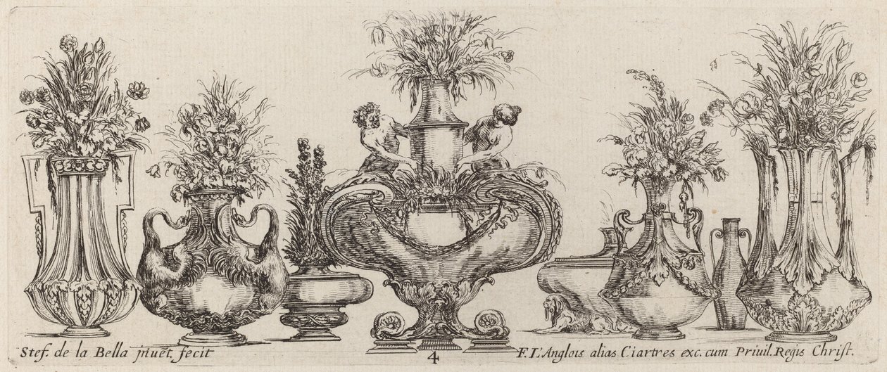 Vasos Fantásticos, provavelmente 1646. de Stefano della Bella