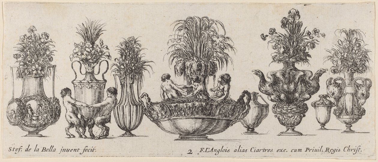Vasos fantásticos, provavelmente 1646. de Stefano della Bella
