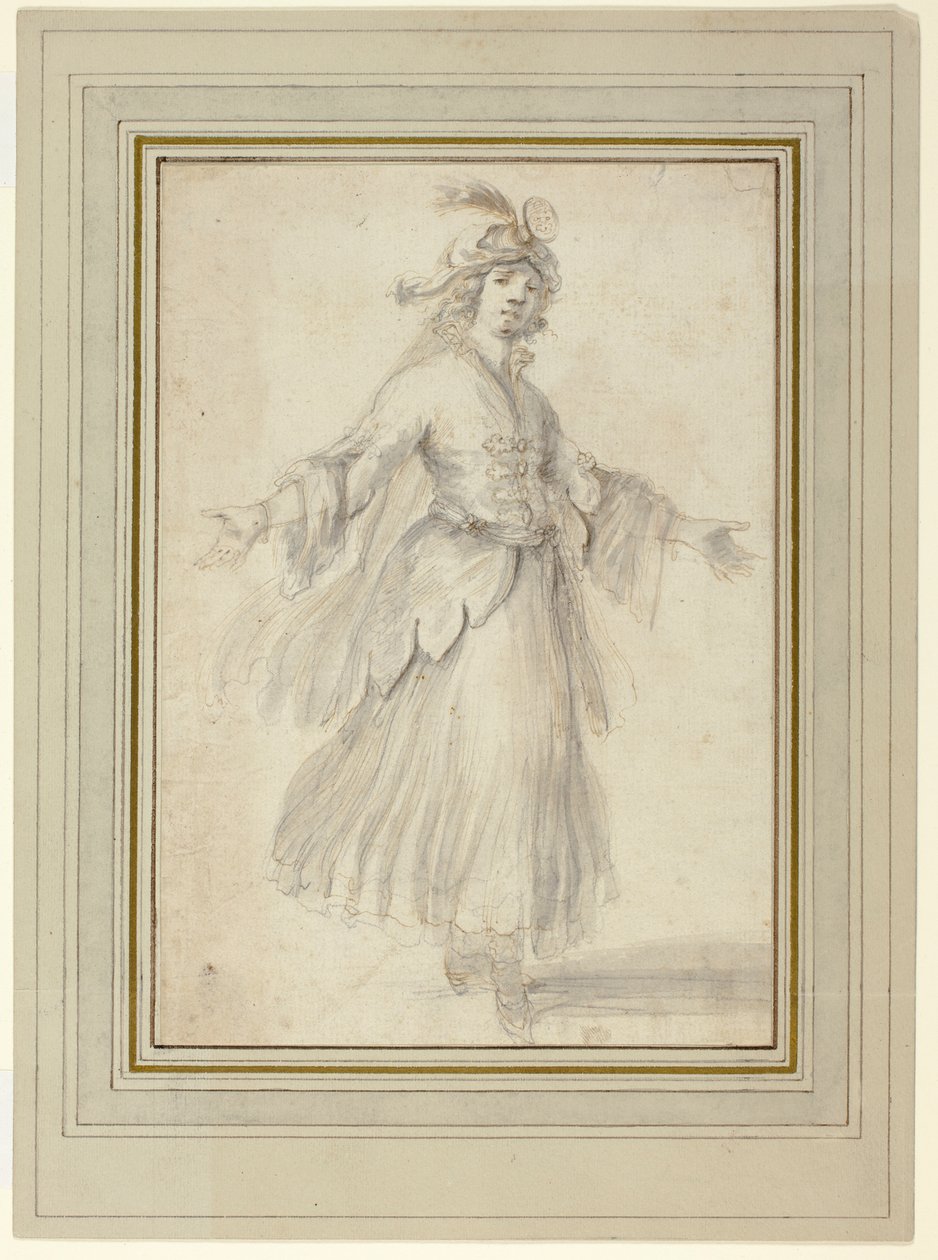Dançarina em um traje exótico de Stefano della Bella