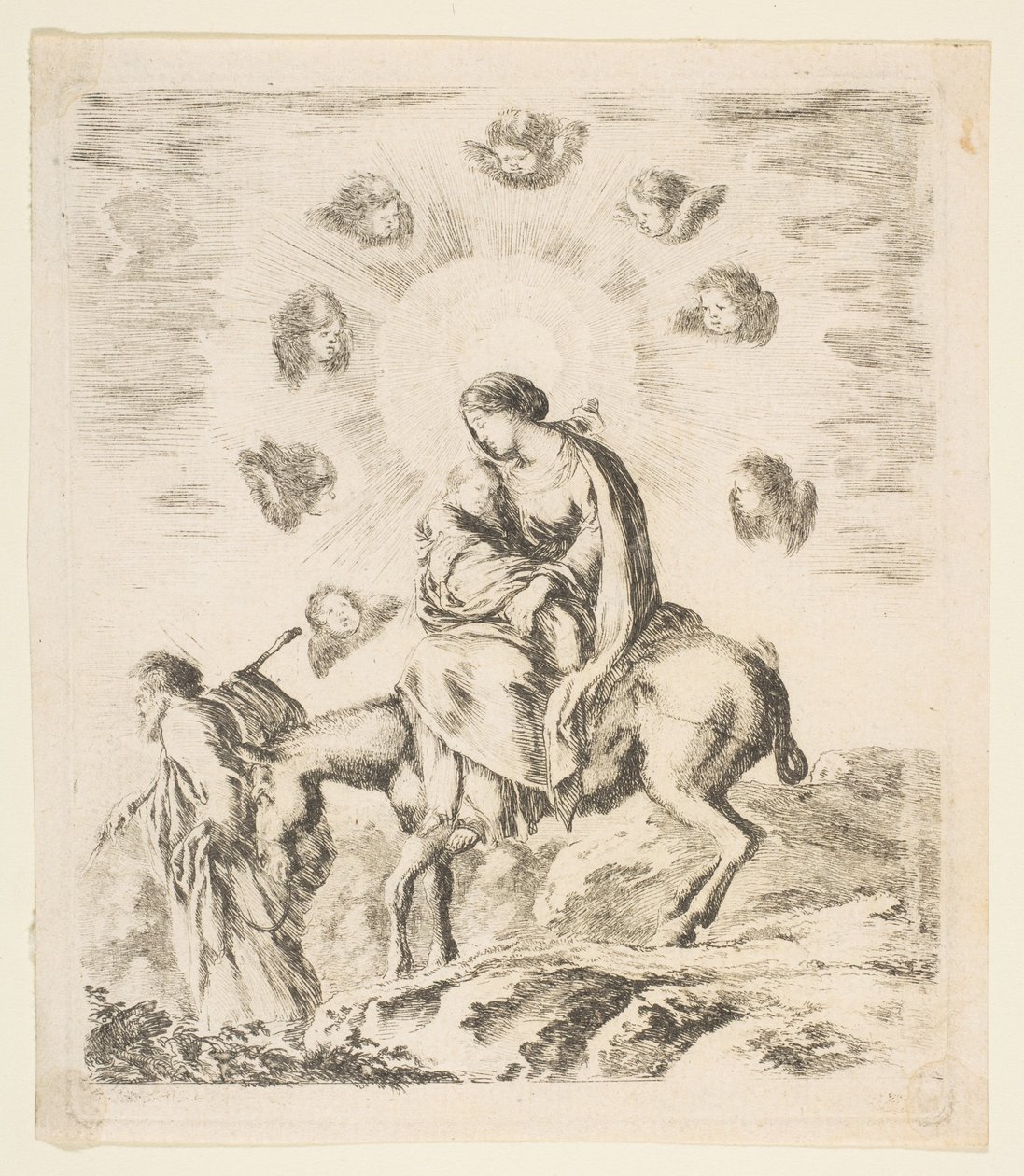 Voo para o Egito, ca. 1641 de Stefano della Bella