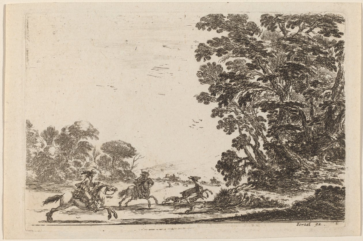 Floresta com caça ao veado, 1642. de Stefano della Bella