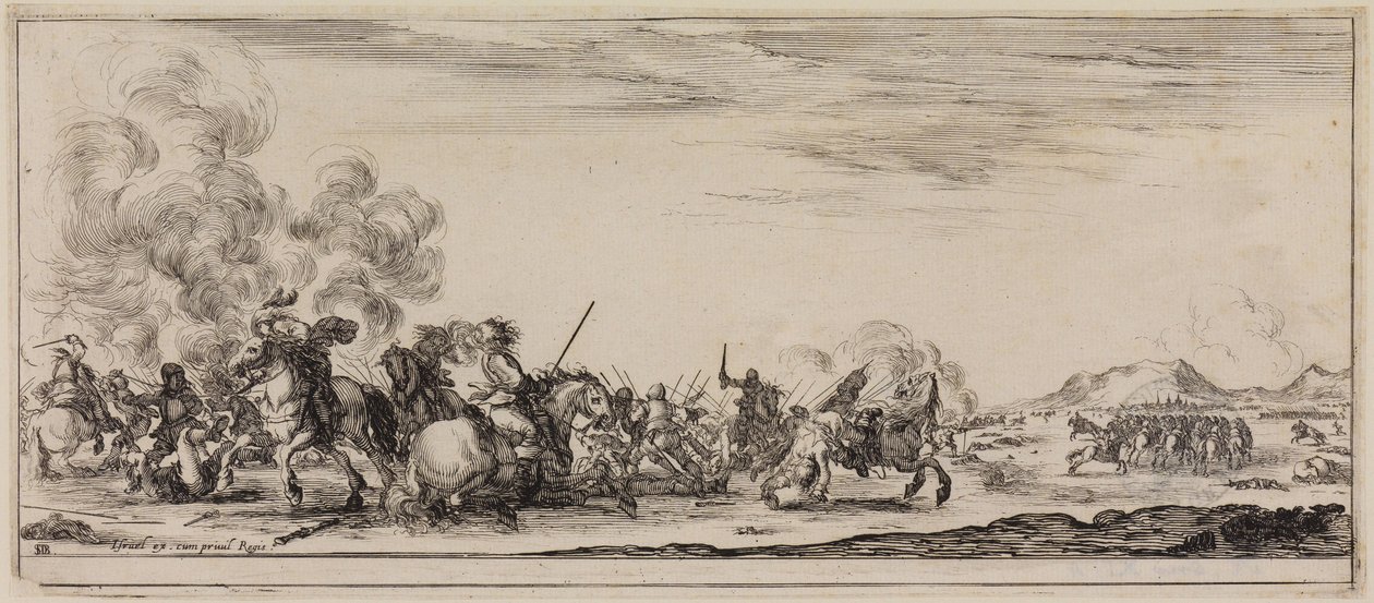 Paz e Guerra (Et pace et bello): Combate de cavalaria de Stefano della Bella
