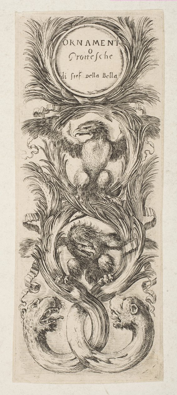 Frontispício: ornamentos ou grotescos, ca. 1653 de Stefano della Bella