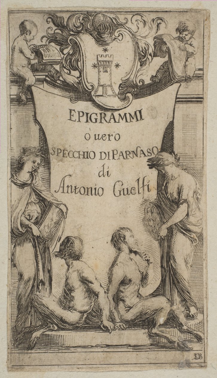 Frontispício para Epigrammi de Guelfi, ca. 1636 de Stefano della Bella
