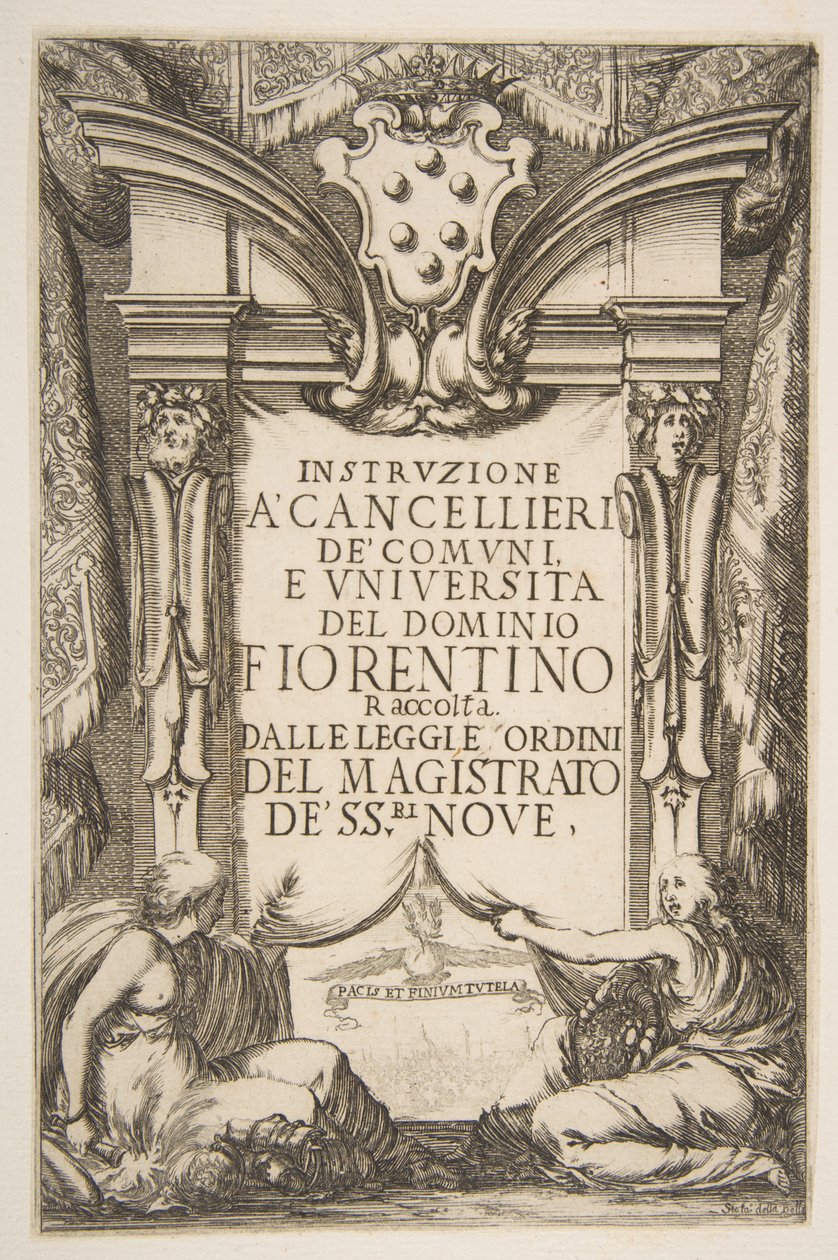 Frontispício para a instrução dos Chanceleres, 1635. de Stefano della Bella