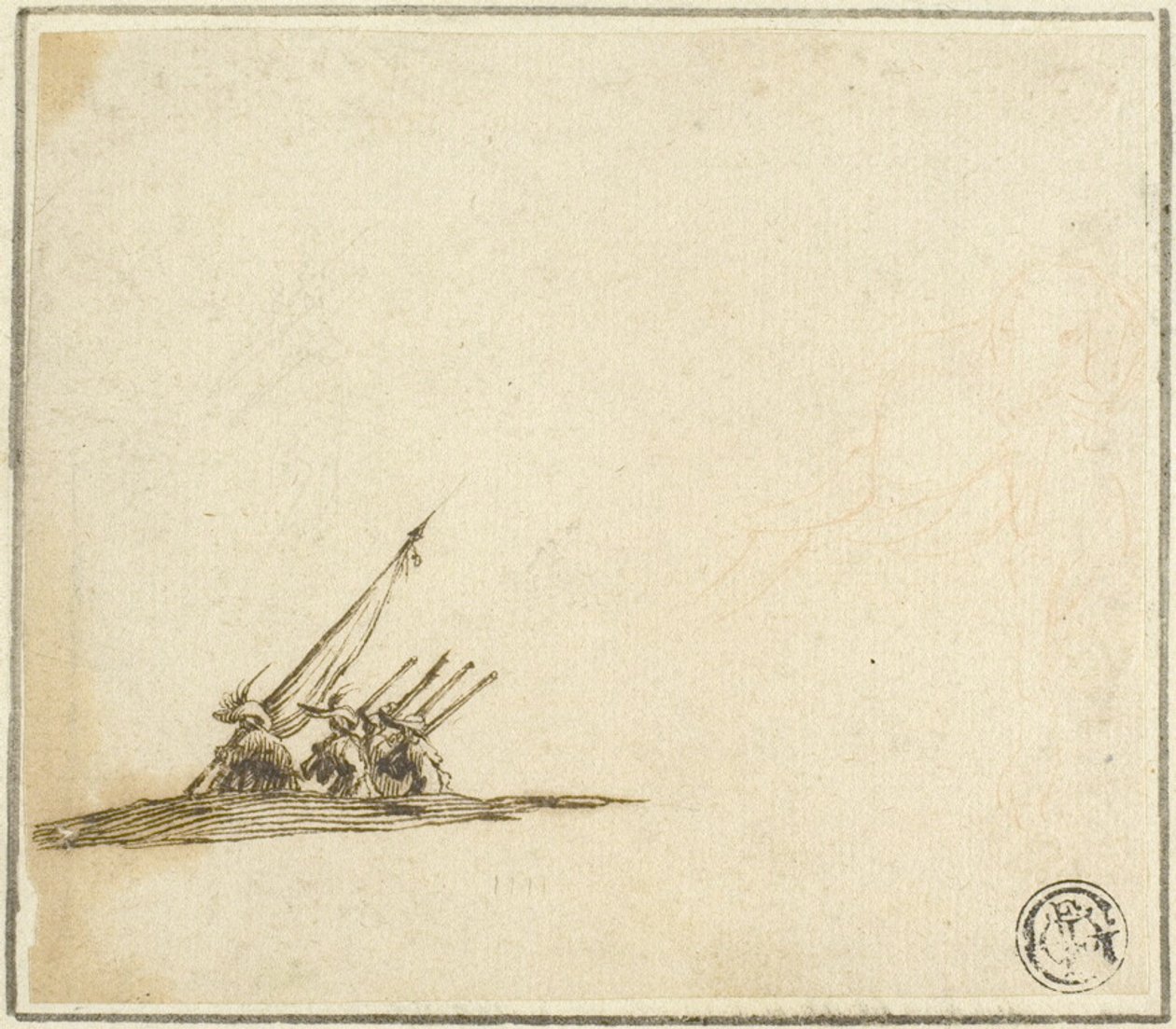Grupo de soldados a pé de Stefano della Bella