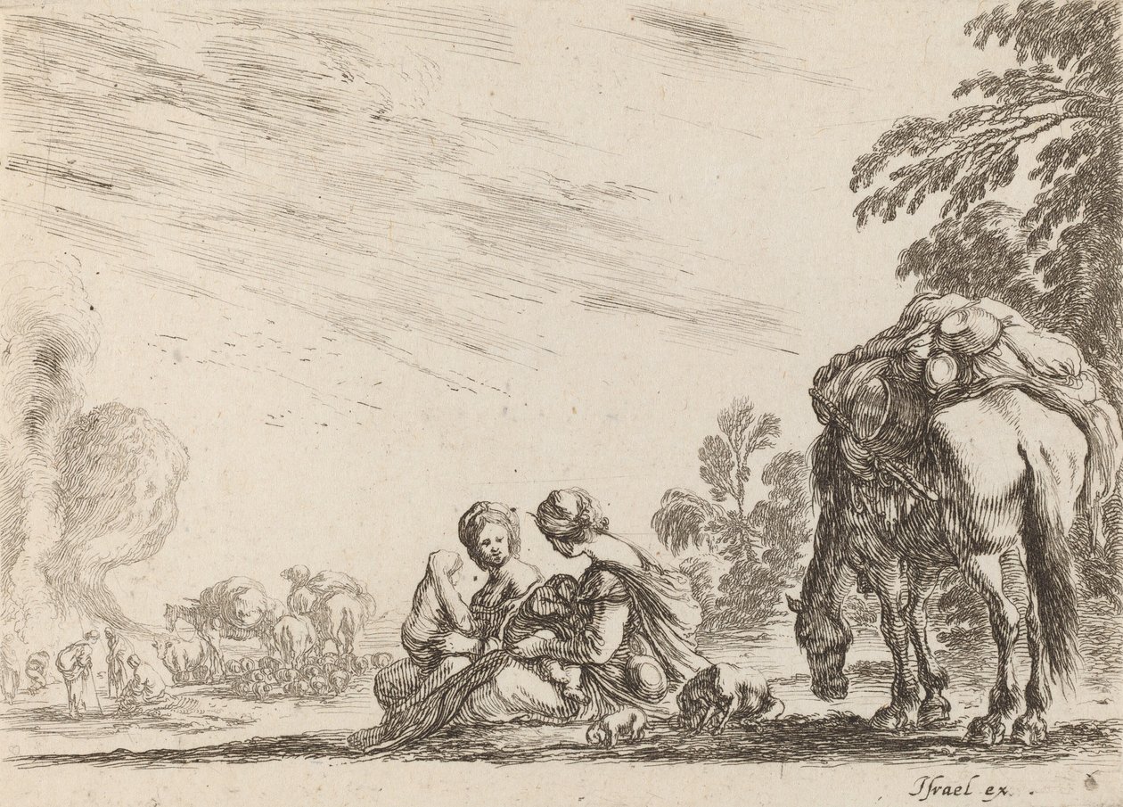Ciganos em repouso, 1642. de Stefano della Bella
