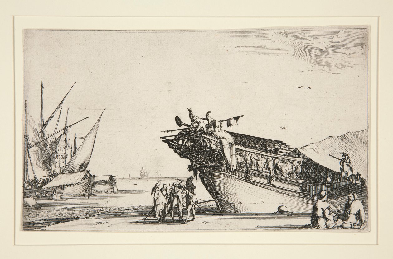 Harbor Scene de uma série de oito Marines, Dev. 813 de Stefano della Bella